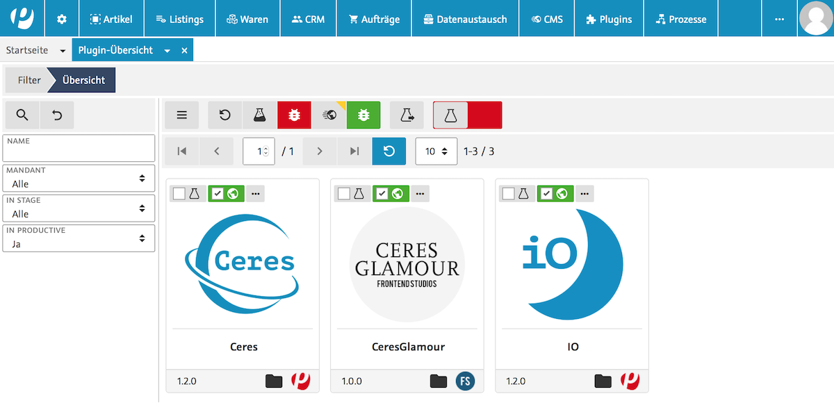 plentymarkets Plugin UI